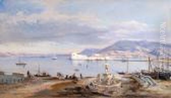 Veduta Di Messina Oil Painting by Consalvo Carelli