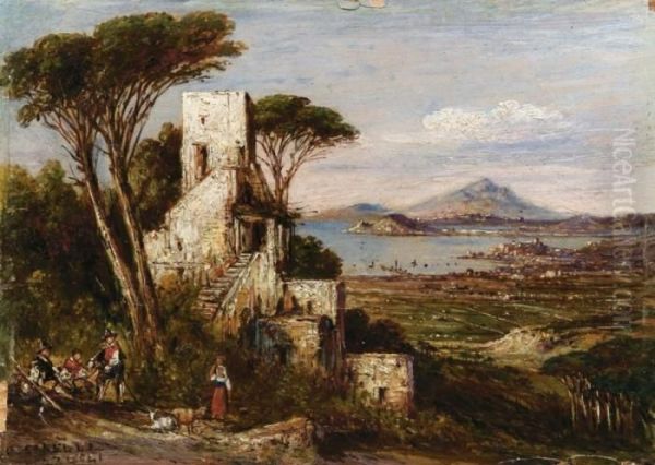 Veduta Di Pozzuoli - 1841 Oil Painting by Consalvo Carelli