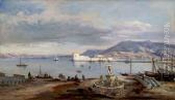 Veduta Di Messina Oil Painting by Consalvo Carelli