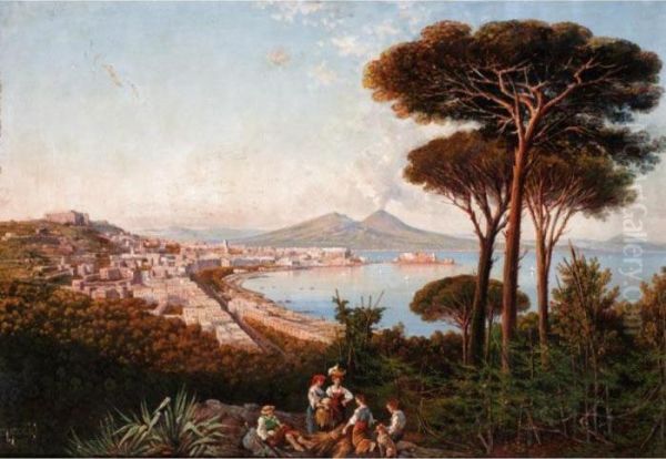 Overlooking Naples Oil Painting by Consalvo Carelli