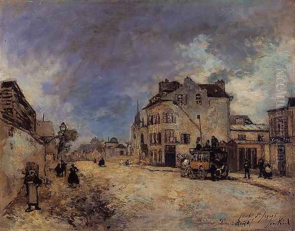 Faubourg Saint Jacques The Stagecoach Oil Painting by Johan Barthold Jongkind