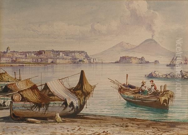 The Bay Of Naples Oil Painting by Consalvo Carelli