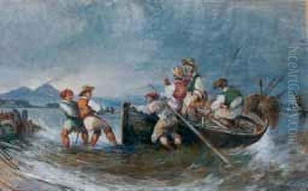 Vita Marinara Oil Painting by Consalvo Carelli