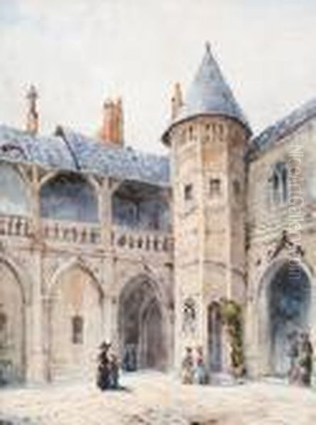 Courtyard Views Oil Painting by Gabriele Carelli