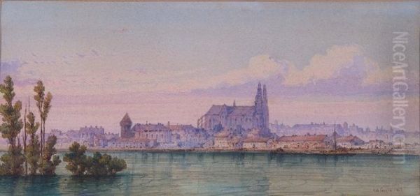 Chartres Cathedral Oil Painting by Gabriele Carelli