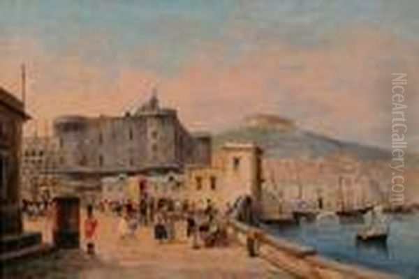 Il Maschio Angioino Sullo Sfondo Di San Martino Oil Painting by Gabriele Carelli