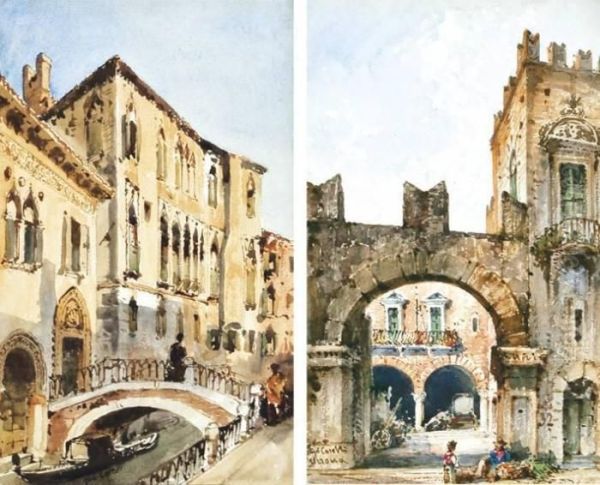 Ponte Veneziano - Paesaggio Veronese Oil Painting by Gabriele Carelli