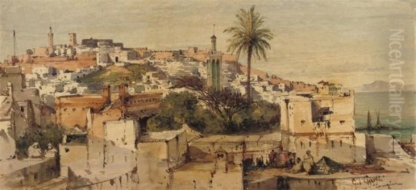 Street In Marrakech Oil Painting by Gabriele Carelli