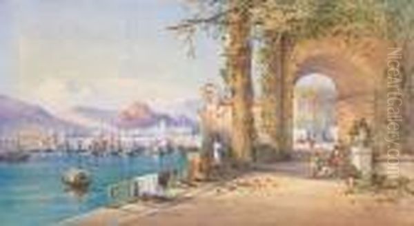 Paesaggio Sul Lago Oil Painting by Gabriele Carelli