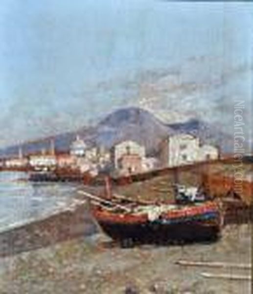 Portici Oil Painting by Giuseppe Carelli