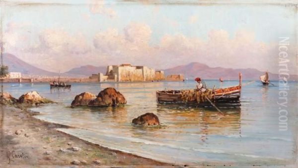 Marina Napoletana Oil Painting by Giuseppe Carelli