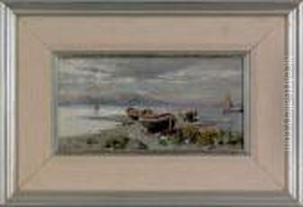 Coastal Scene Oil Painting by Giuseppe Carelli