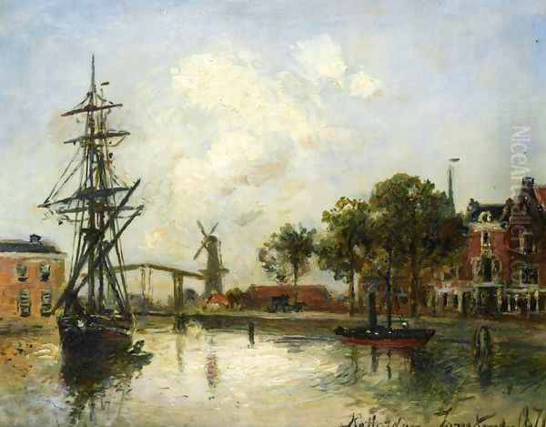 Entry to the Port, Rotterdam Oil Painting by Johan Barthold Jongkind