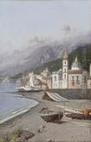 On The Amalfi Coast Oil Painting by Giuseppe Carelli