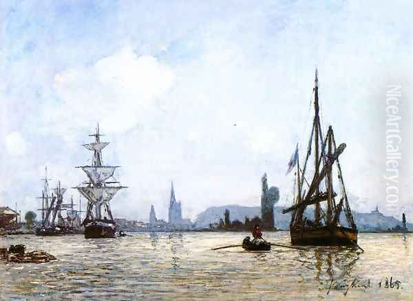 View Of Rouen Oil Painting by Johan Barthold Jongkind