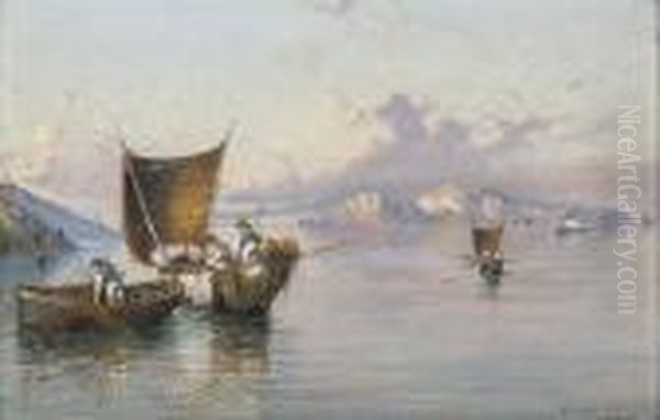 Fishing Vessels Before Capri by Giuseppe Carelli