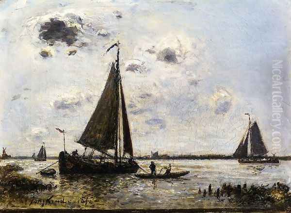 Near Dordrecht Oil Painting by Johan Barthold Jongkind