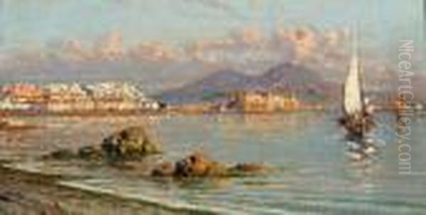 Napoli Da Via Caracciolo Oil Painting by Giuseppe Carelli