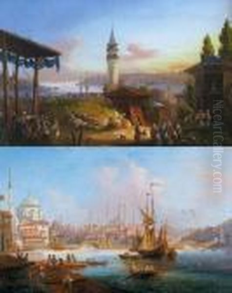 Vues D'istanbul Oil Painting by Giuseppe Carelli