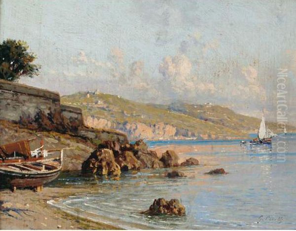 Marina Nel Golfo Di Salerno Oil Painting by Giuseppe Carelli