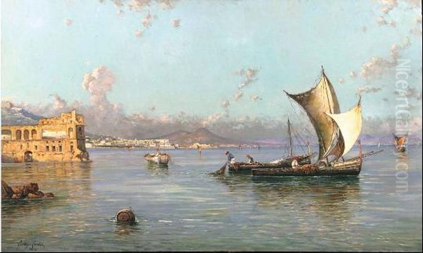 Napoli Oil Painting by Giuseppe Carelli