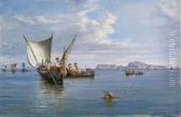 Scena Di Pesca A Ischia Oil Painting by Giuseppe Carelli