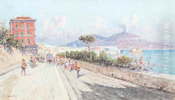 Strada Di Posillipo Oil Painting by Giuseppe Carelli