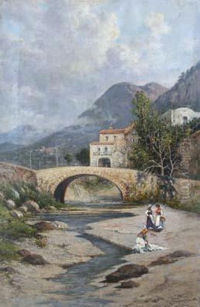 Cava Oil Painting by Giuseppe Carelli