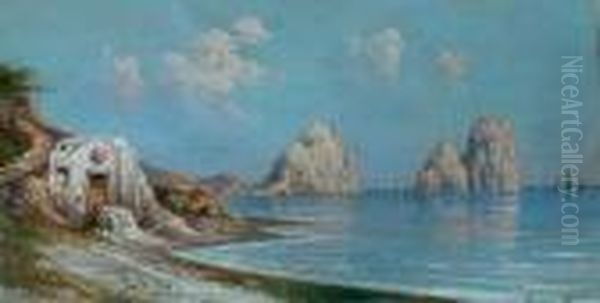 Marina Di Capri Oil Painting by Giuseppe Carelli