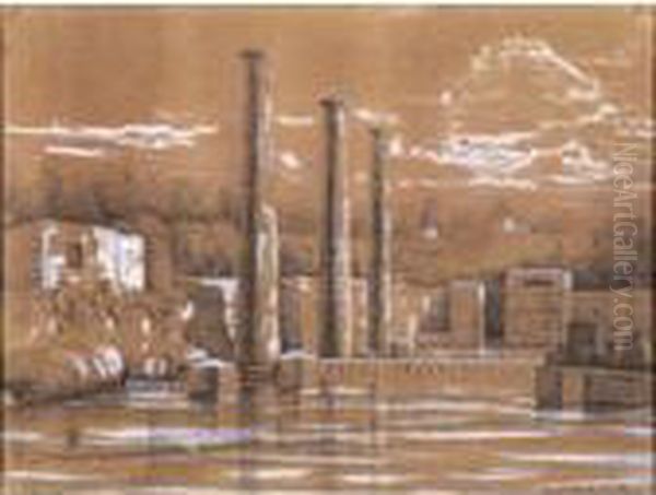 Tempio Di Pozzuoli Oil Painting by Giuseppe Carelli