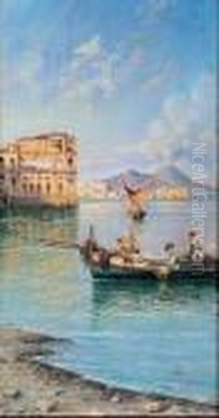 Scorcio Del Golfo Di Napoli Oil Painting by Giuseppe Carelli