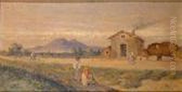 In The Campagna Oil Painting by Giuseppe Carelli