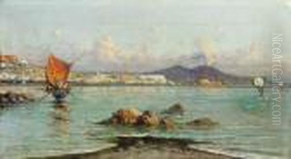 The Bay Of Naples Oil Painting by Giuseppe Carelli