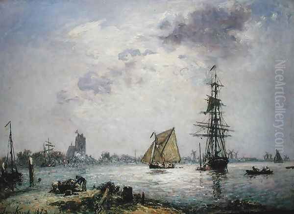 Dordrecht, 1873 Oil Painting by Johan Barthold Jongkind