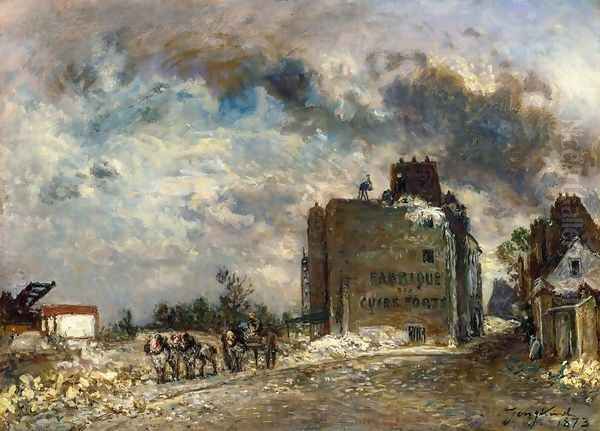 Demolition of the Rue des Franes-Bourgeois Oil Painting by Johan Barthold Jongkind