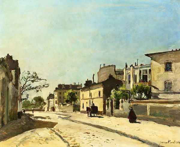 Rue Notre Dame, Paris Oil Painting by Johan Barthold Jongkind