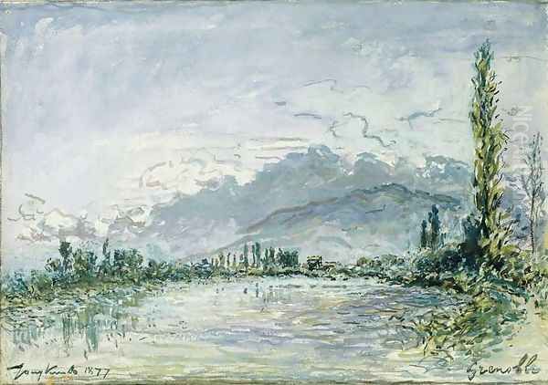 The River Isere at Grenoble, 1877 Oil Painting by Johan Barthold Jongkind