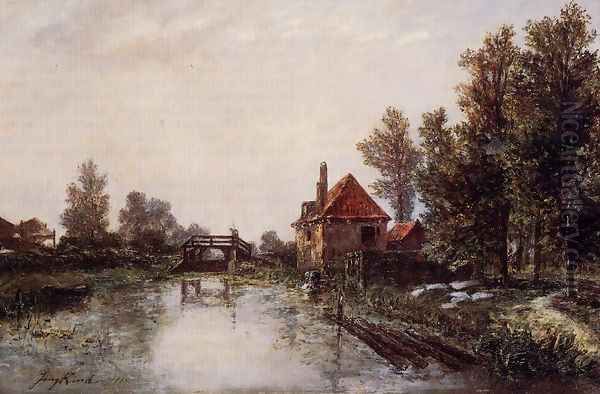 The Lock Oil Painting by Johan Barthold Jongkind