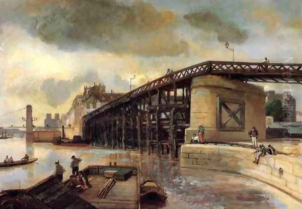 Le Pont de l'Estacade Oil Painting by Johan Barthold Jongkind