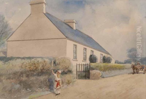 Cottage 
 Newry Road 
 Banbridge Oil Painting by Joseph Carey Carey