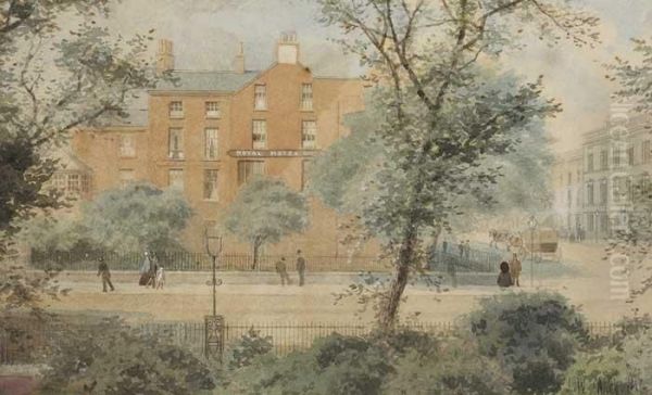 Royal Hotel, Belfast Oil Painting by Joseph Carey Carey