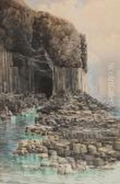 Fingals Cave Staffa Oil Painting by Joseph Carey Carey