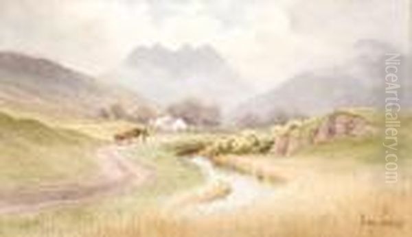 Slieve Bernagh Oil Painting by Joseph Carey Carey