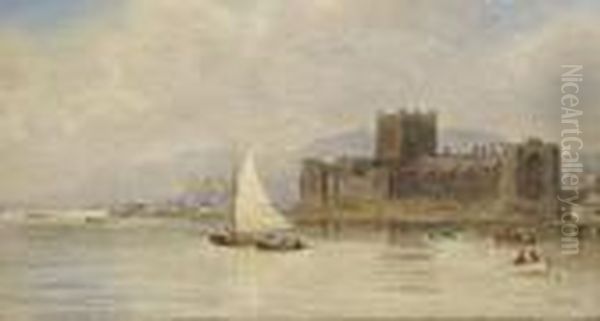 Carrickfergus Castle Oil Painting by Joseph Carey Carey