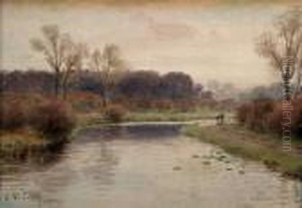 River Lagan Oil Painting by Joseph Carey Carey