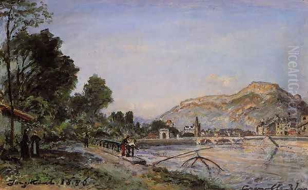 The Banks of the Isere at Grenoble in Spring Oil Painting by Johan Barthold Jongkind