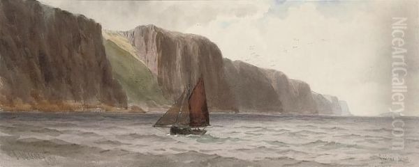 The Gobbins Cliffs, Belfast Oil Painting by Joseph Carey Carey