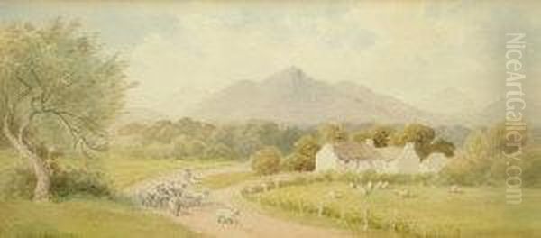 By Road Near Kilkeel Oil Painting by Joseph Carey Carey