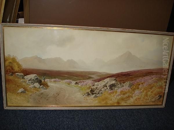 Moorland Landscape Oil Painting by Joseph Carey Carey