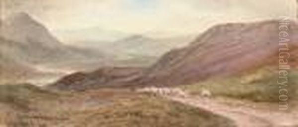 Scotch Mountain Pass, Lochager Oil Painting by Joseph Carey Carey